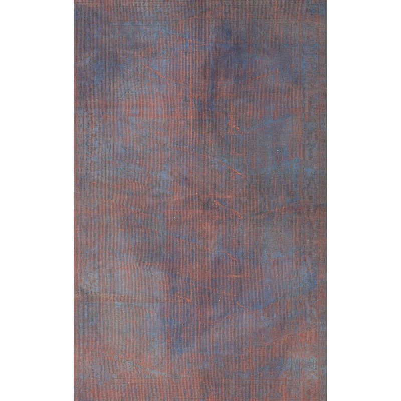 Tapis rouge / bleu en laine Lampron, Rectangle 8 pi x 12 pi