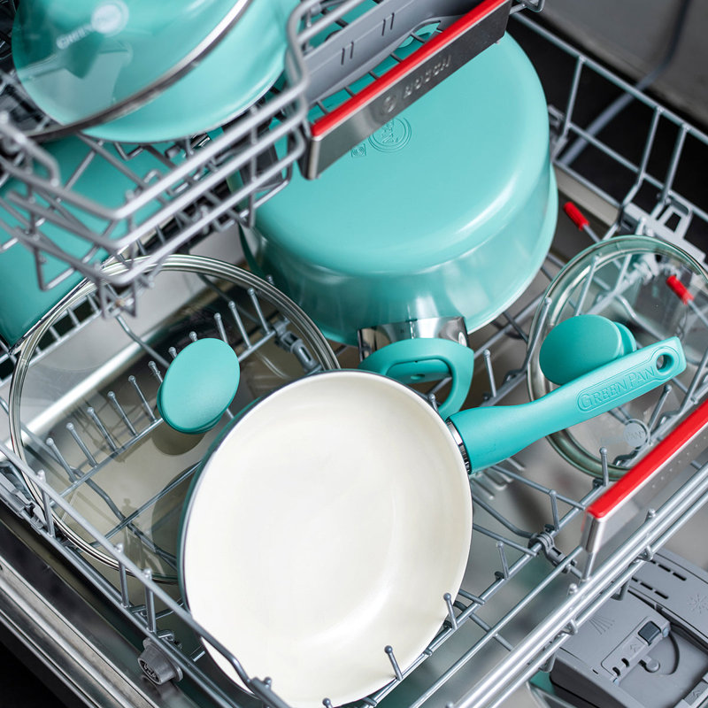 Turquoise Ceramic Nonstick 8" and 10" Frying Pan Set