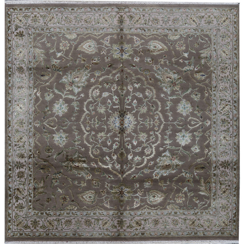Tapis beige et beige noué à la main de haute qualité