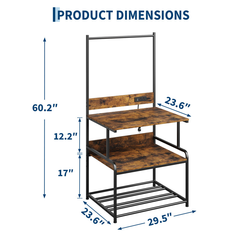 Support d'imprimante 3D grand format avec rangement à filament, table d'imprimante en métal, Brown