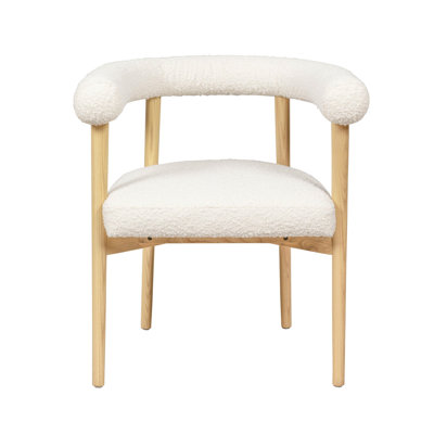 Chaise de salle à manger Joan Cream Performance Boucle