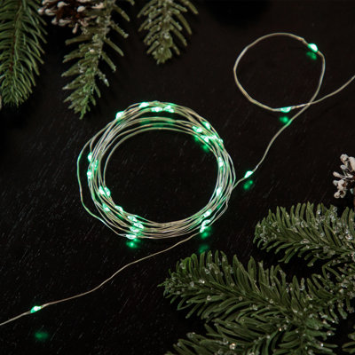 50 Battery Operated LED Micro Fairy Lights - 16ft Copper Wire