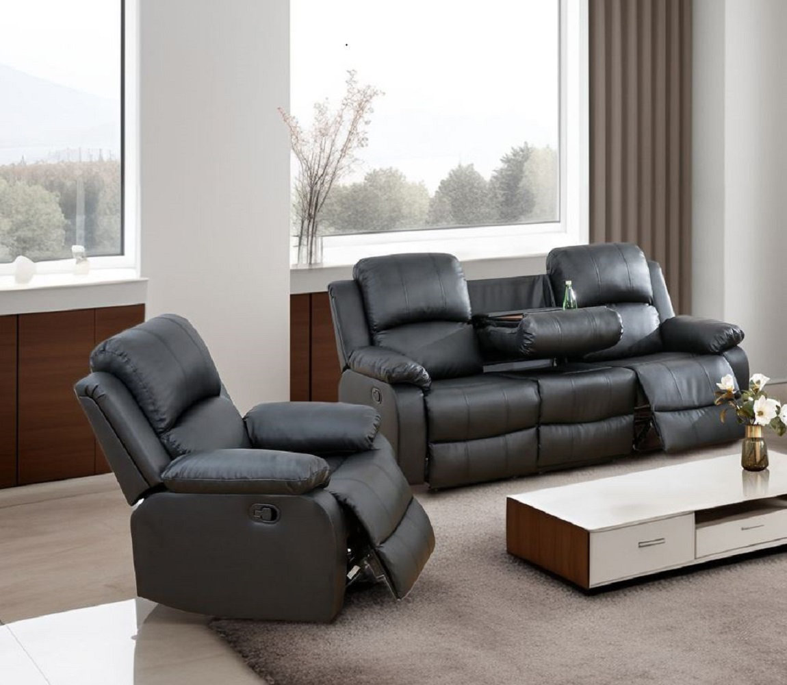 Latitude Run® 2 Piece Leather Manual Reclining Living Room Set With ...