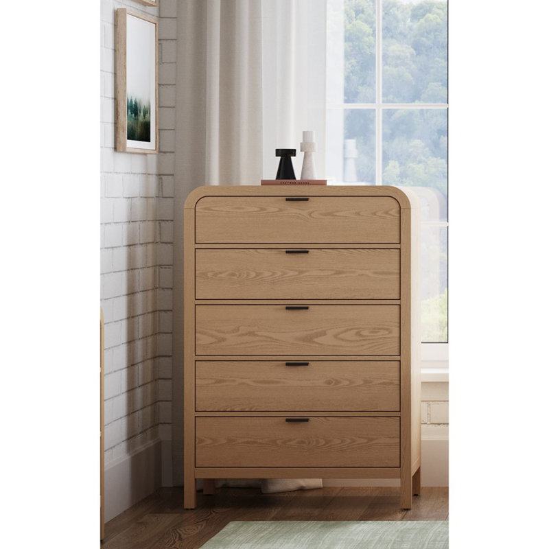 Essie 68" W 5-Drawer Dresser, Timber