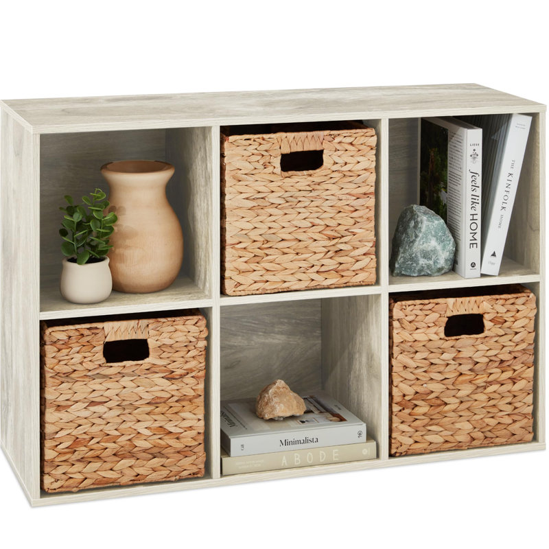 6-Cube Storage Organizer, 13.5in Shelf Opening, Bookcase, Display Shelf, Customizable w/ 3 Removable Back Panels