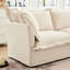 Moderne 3 avec 3 repose-pieds, chenille crème, salon relaxant et repose-pieds spacieux