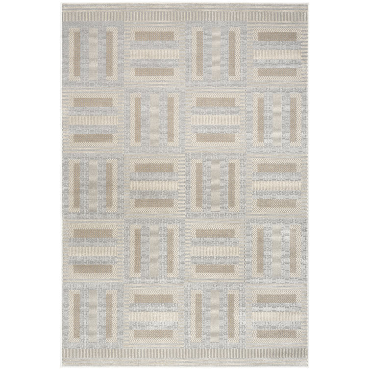 Ebern Designs Reimann Grey Multicolor Modern Indoor Rug
