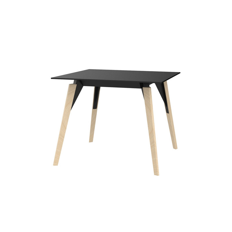 Faz Wood Lounge Table Edge Top, 35.5" W x 35.5" L, Natural, Black