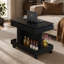 Table basse à roulettes avec plateau pivotant à 360°, compartiment de rangement et compartiment de rangement intégré – Noir-167806278