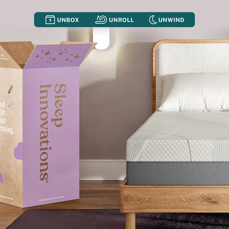 Sleep Innovations Shiloh 12 Inch Green Tea Memory Foam Mattress, Queen Size, Bed in a Box, Medium Feel, 12, Queen