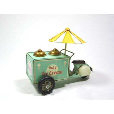Décoration de table chariot de crème glacée verte de style rétro