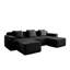 Modern Modular 3 Seat U Shape Boneless Sectional Sofa with Deep Seats, Throw Pillows and 2 Movable Ottomans for Ultimate Comfort and Versatility