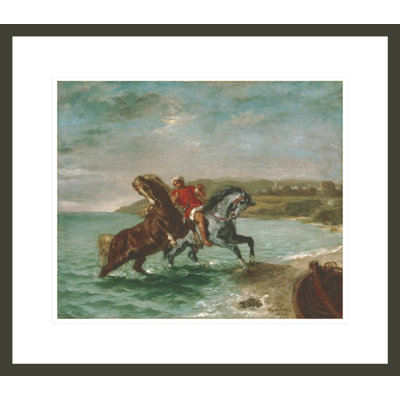 «Horses Coming Out of the Sea» par Eugène Delacroix, impression giclée sur cadre
