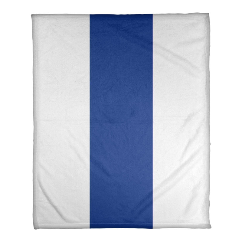 Quilted Throw Blanket, Chicago, 50" W x 60" L, White/Blue