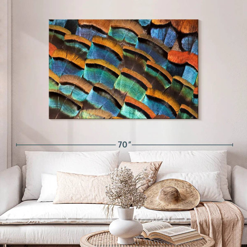 Kerner Turkey Ocellated Feathers, 32" H x 48" W