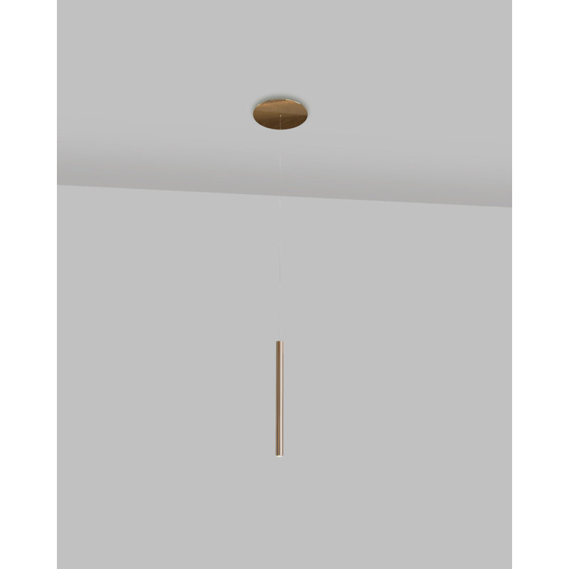 Lungo - Pendant - 1"W x 15.5"H - Rose Copper, Rose Copper, 1"W x 15.5"H
