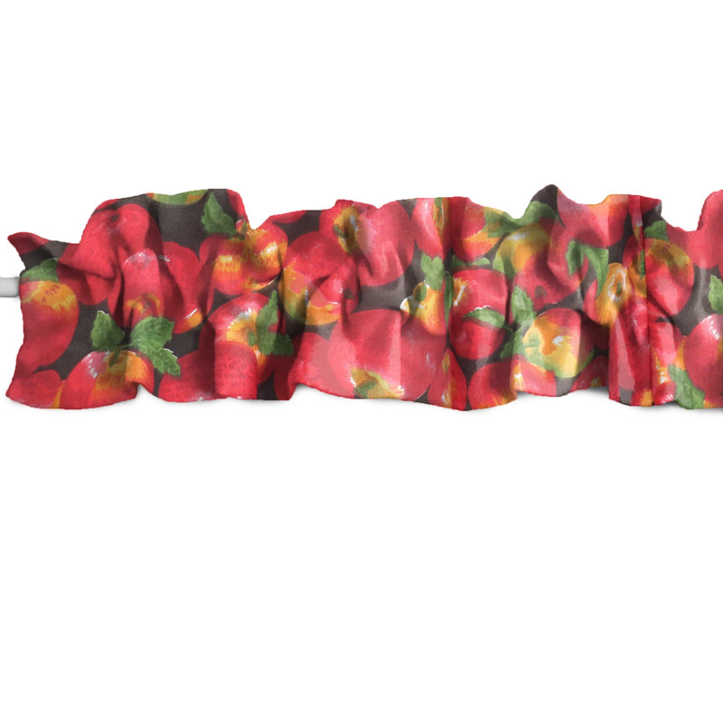 Cantonnière sur mesure en mélange de coton floral, Noir, L 144 po x L 9 po