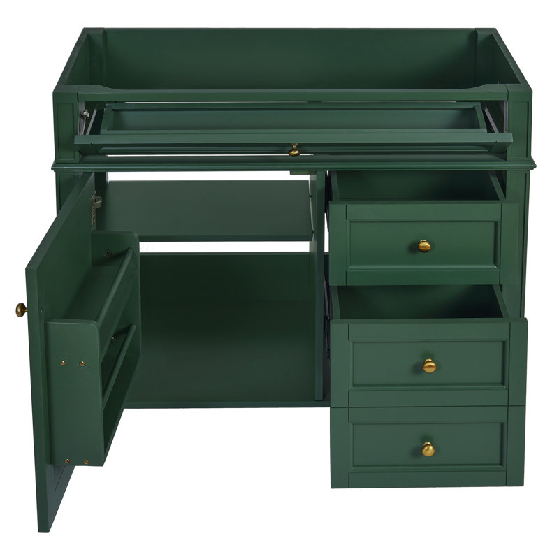 Meuble-lavabo de salle de bain Modern, Green / Gold