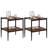 Set of 2 Rectangle End Table, Tempered Glass Tabletop with MDF layer, Glass-106645772-106645774