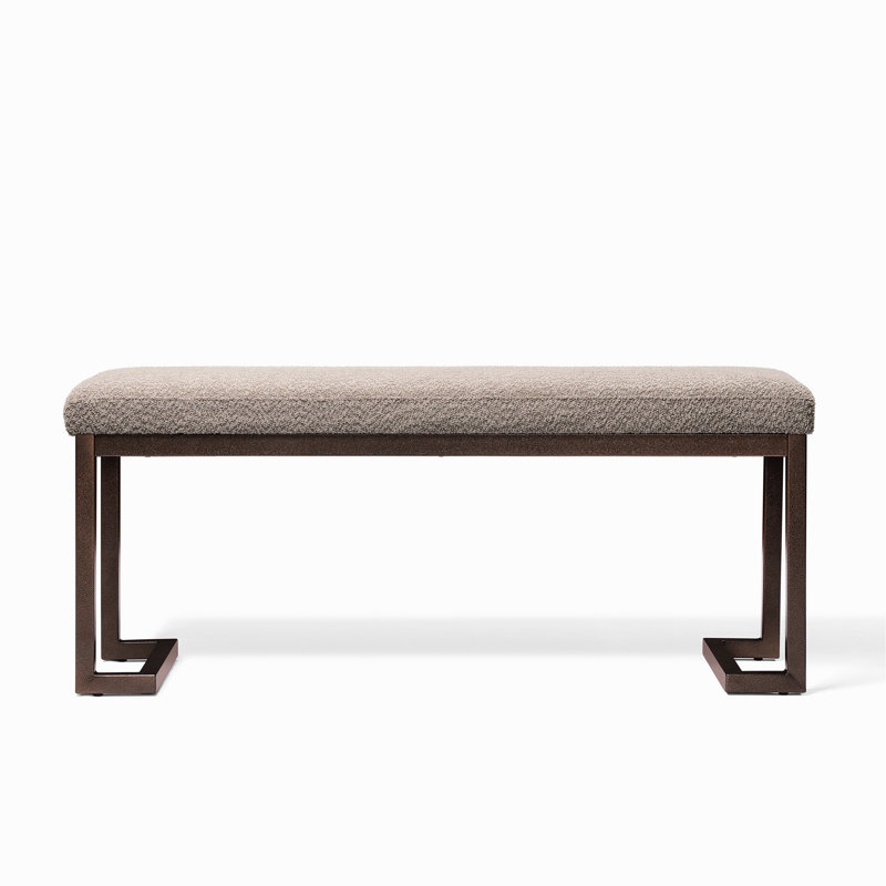 Gray Upholstered Bench - Bedroom, Metal & Boucle Bedroom In Noise Reduction Stability