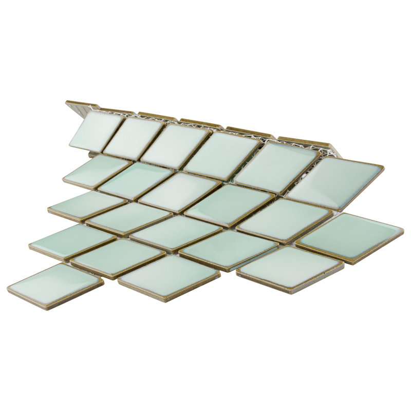 Hudson 2" x 3" Porcelain Grid Mosaic Wall & Floor Tile, Mint