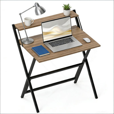 Bureau pliant avec tablette pour écran, idéal pour les petits espaces