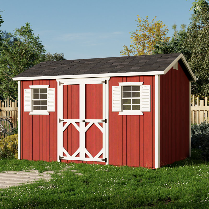 Classic Workshop Outdoor Wood Storage Shed, 8' x 12', No