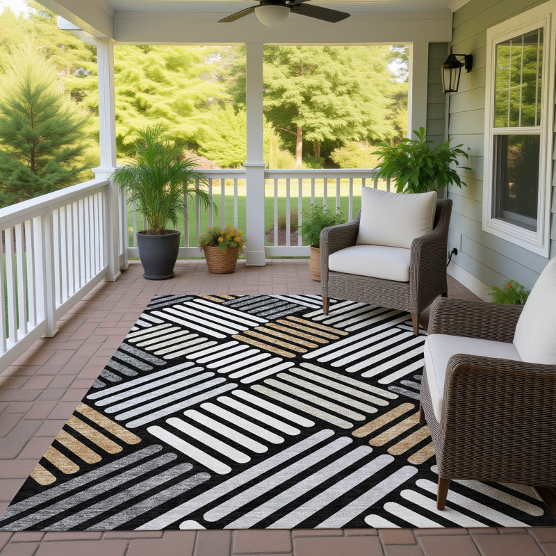 Machine Washable Indoor/Outdoor Chantille ACN2339 Geometric Rug, Rectangle 2'6" x 3'10"