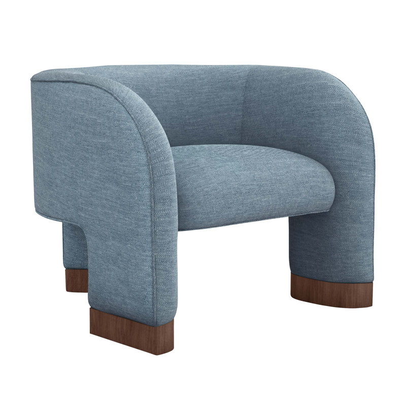 Fauteuil Trilogy, Sergé de surf en polyester, Noyer
