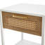 Table d'appoint polyvalente moderne en MDF et rotin avec tiroir pour l'élégance du salon et de la chambre à coucher