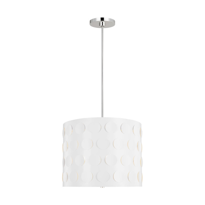Dottie 3 - Light Dimmable Drum Chandelier, Polished Nickel
