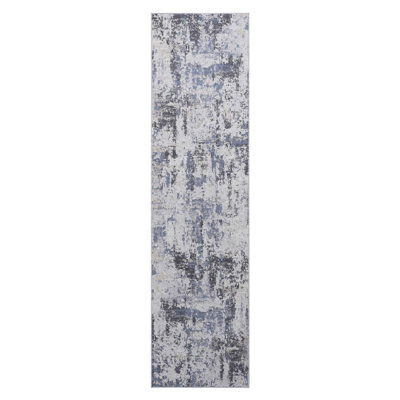 2X8 Grey / Denim / Abstract Runner Rug