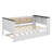 Wood Daybed With Storage Shelves, Upholstered Backrest,USB And Trundle-122526750