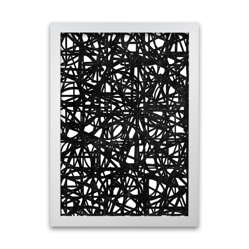 Black Graphic Original - Print, White Frame, 59cm H x 42cm W x 3cm D
