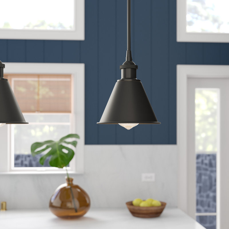 Luminaire suspendu en forme de larme à 1 lumière Farlane, Ampoule non incluse, Nickel poli, Nickel poli