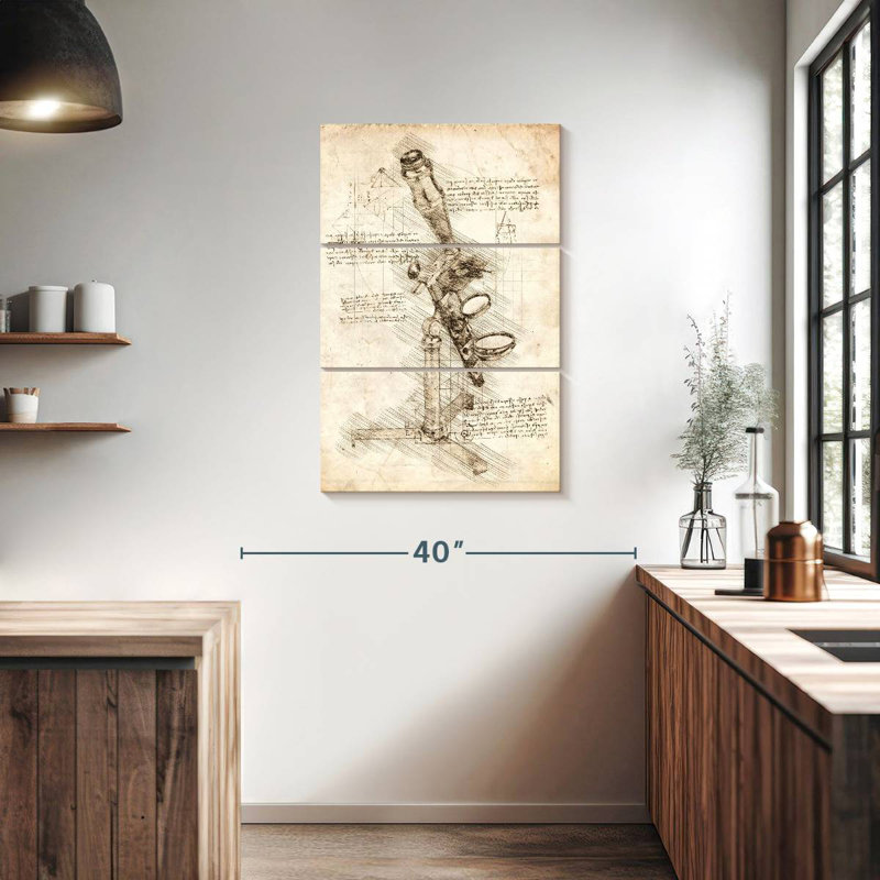 Vieux microscope Laelle, H 38 po x l 24 po