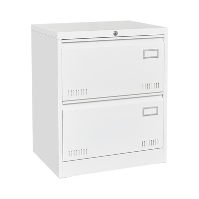 Metal Filing Cabinet In White, 2 Drawers With Lock - Enhance Office Efficiency, Store Legal/Letter/A4/F4 Papers Dumping Function White Locking, Keep Space Clean, Facilitate File Search