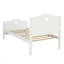 Lit plateforme simple avec support en lattes de bois, tête de lit et pied de lit pour un sommeil stable et élégant