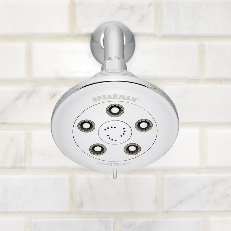 Chelsea Round Anystream Multi-Function Adjustable Shower Head, Polished Chrome, 2.0 GPM