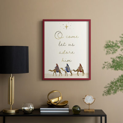 «Away in a Manger Collection B», reproduction encadrée - bois massif