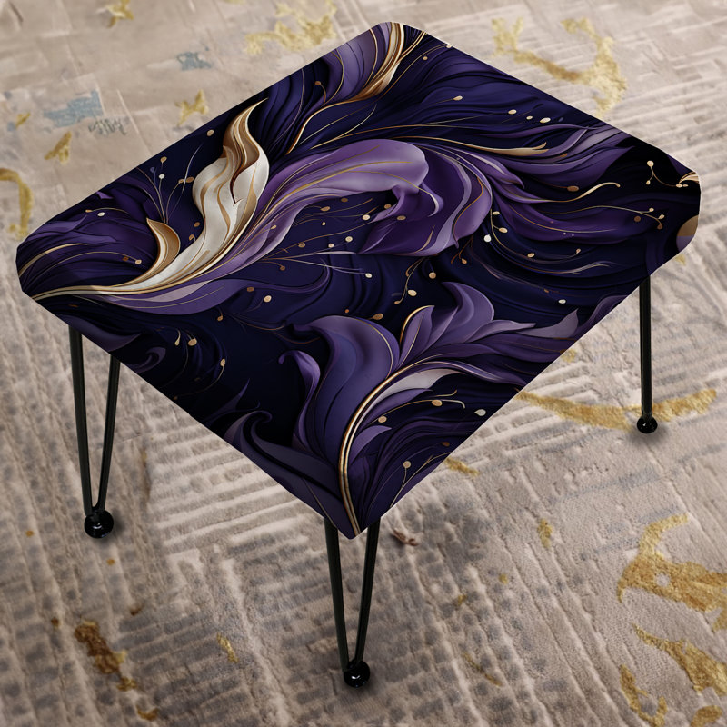 Repose-pieds rectangulaire mauve foncé Deep Wave