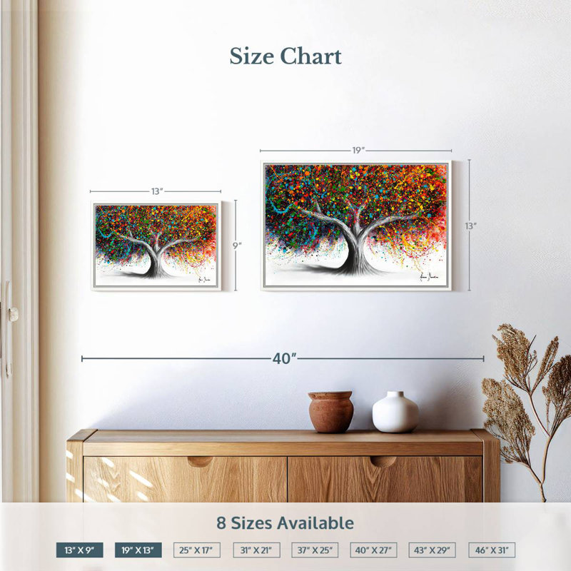 Arbre de célébration, Cadre flottant blanc, 19 po x 13 po