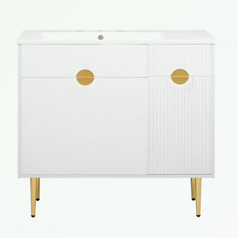 Bathroom Vanity with Sink and Soft-Closing Door