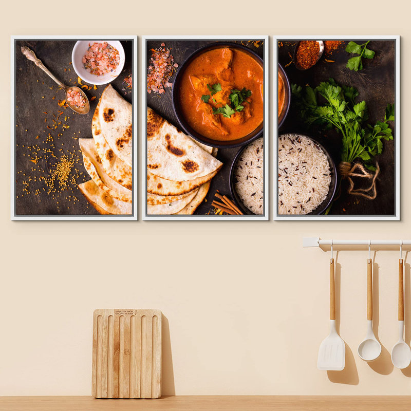 Indien indien, curry, coriandre, épice, variété, cuisine, cuisine, photographie, réalisme, décor, H 36 po x l 72 po