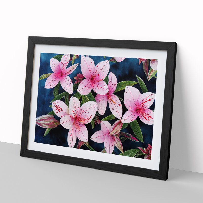 Rhododendron Flower - Single Picture Frame Print, Black Framed, 46cm H x 64cm W x 2cm D