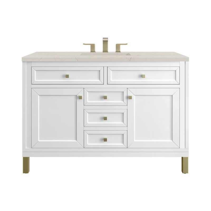 Chicago 48'' W Single Vanity, Glossy White, Siberian