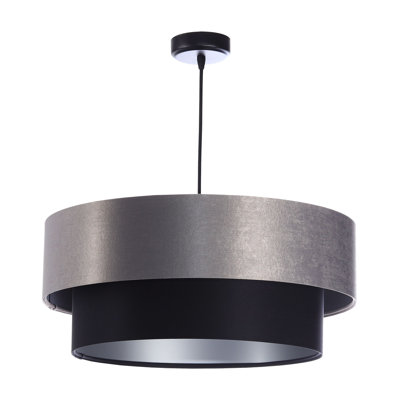Enfield 1 - Light Silver Drum Pendant