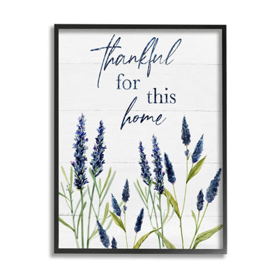 " Thankful For This Home Family Phrase Blue Hyacinth Flowers " by Carol Robinson