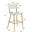 Ensemble de 2 tabourets de bar rembourrés en tissu Modern Teddy-838444210-838444212