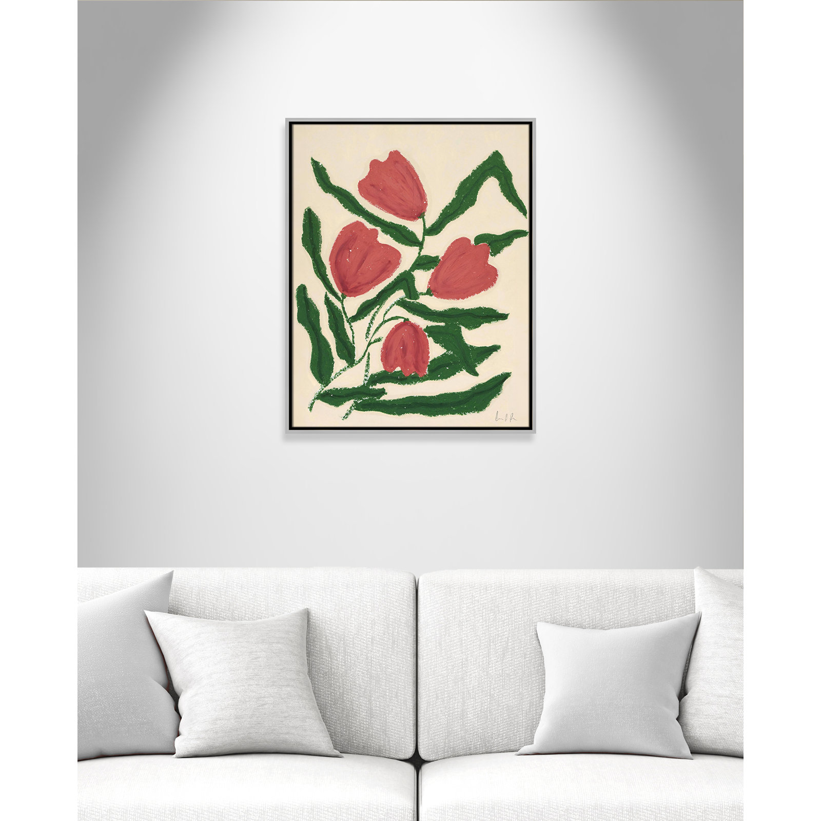 Red Tulips  Print by Camilla Bergqvist, 29.5" H x 23.5" W, Silver